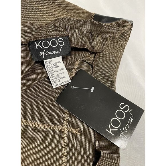 KOOS OF COURSE ART TO WEAR Skirt Tweed Animal Print Leather Women's Size 12 - Picture 8 of 10